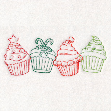 Christmas Treats Border - Cupcakes (Vintage)
