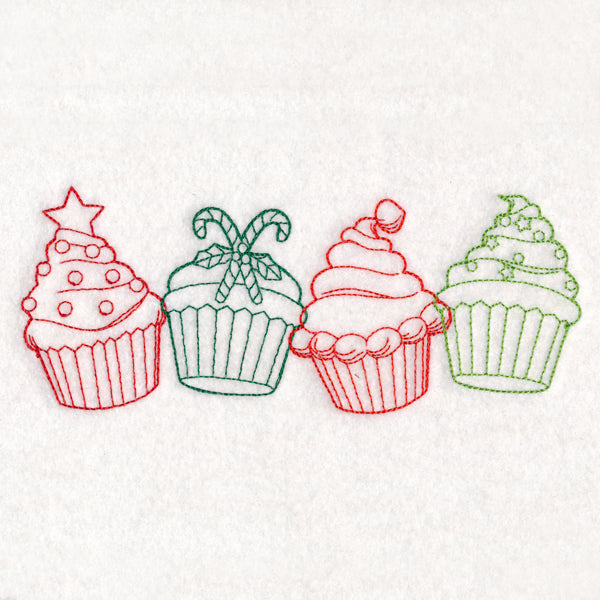 Christmas Treats Border - Cupcakes (Vintage)