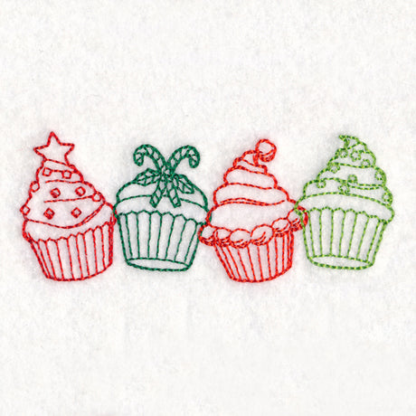 Christmas Treats Border - Cupcakes (Vintage)