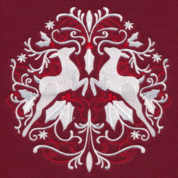 Folk Christmas Reindeer Circle