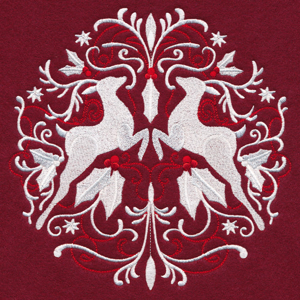 Folk Christmas Reindeer Circle