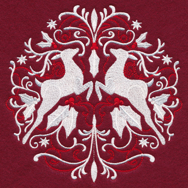 Folk Christmas Reindeer Circle