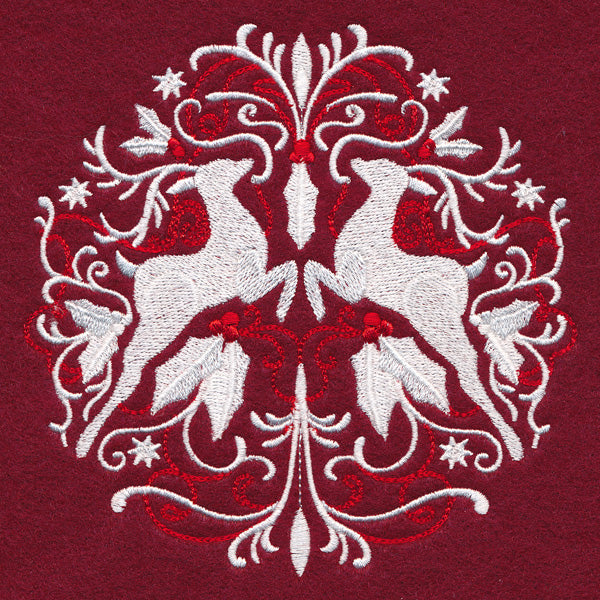 Folk Christmas Reindeer Circle