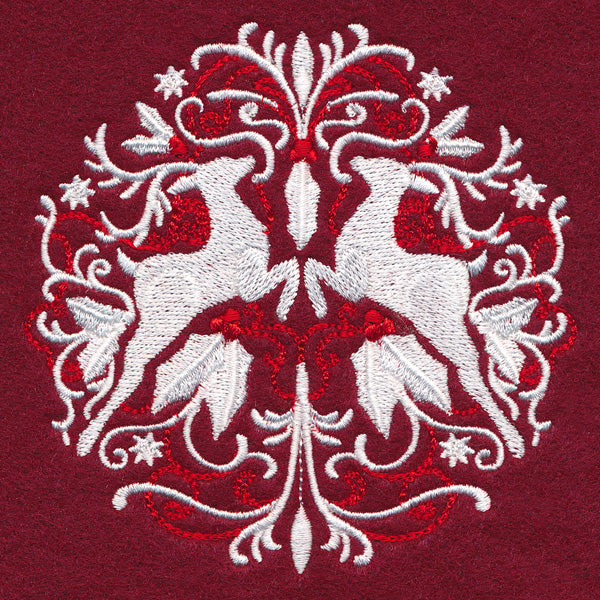 Folk Christmas Reindeer Circle