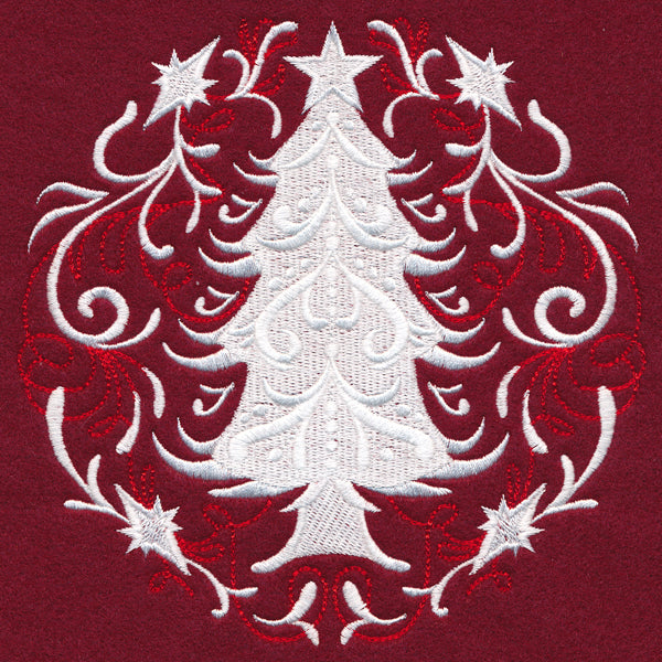 Folk Christmas Tree Circle