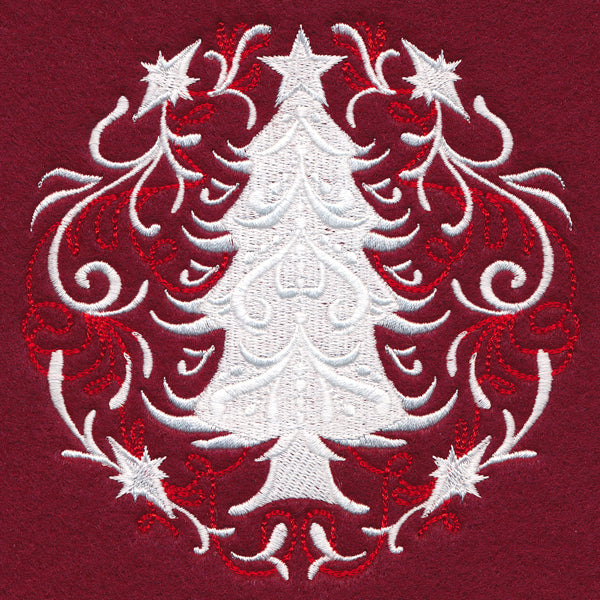 Folk Christmas Tree Circle