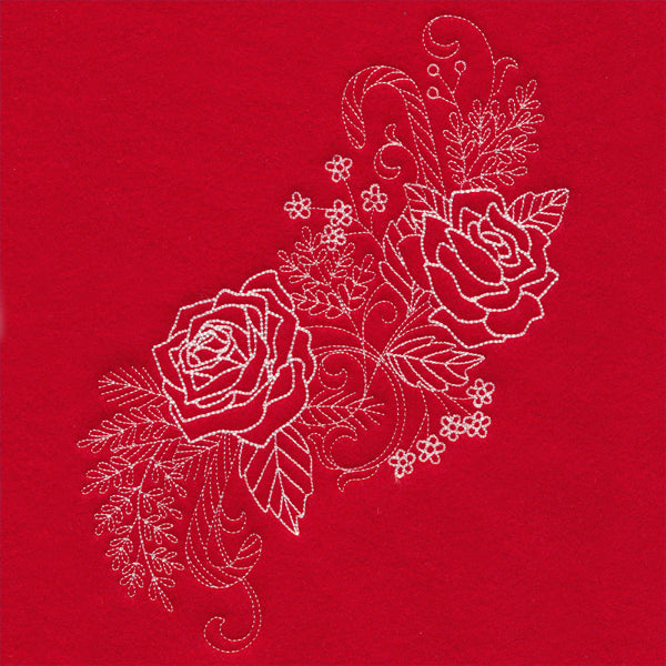 Blissful Rose Spray (Whitework)