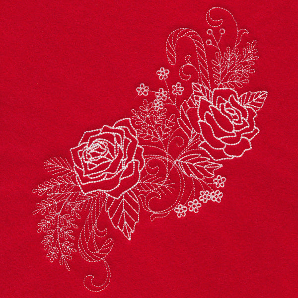 Blissful Rose Spray (Whitework)