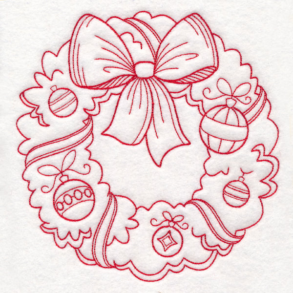 Nostalgic Christmas - Wreath (Redwork)