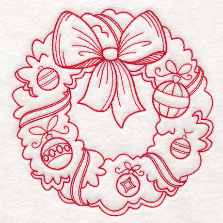 Nostalgic Christmas - Wreath (Redwork)