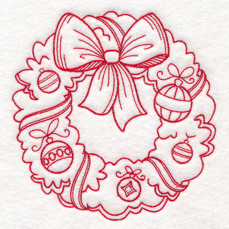 Nostalgic Christmas - Wreath (Redwork)