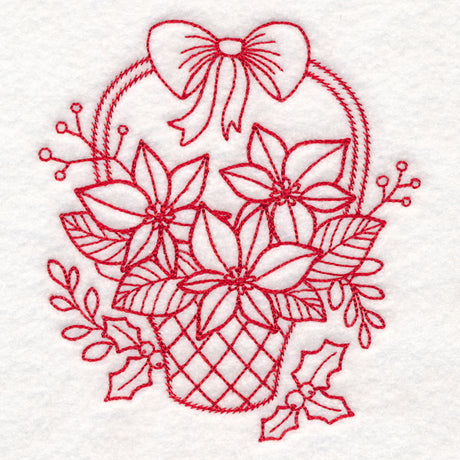 Nostalgic Christmas - Poinsettias (Redwork)