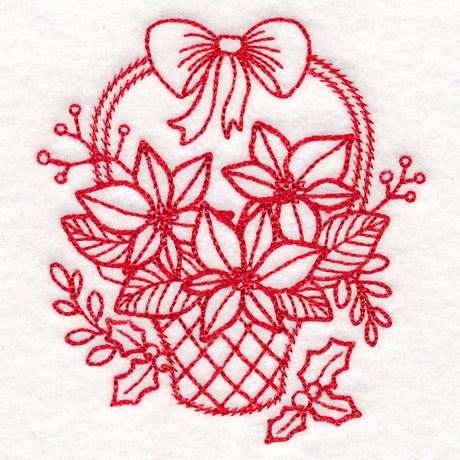 Nostalgic Christmas - Poinsettias (Redwork)