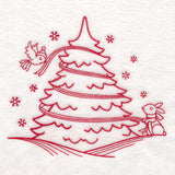 Nostalgic Christmas - Tree (Redwork)