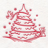 Nostalgic Christmas - Tree (Redwork)