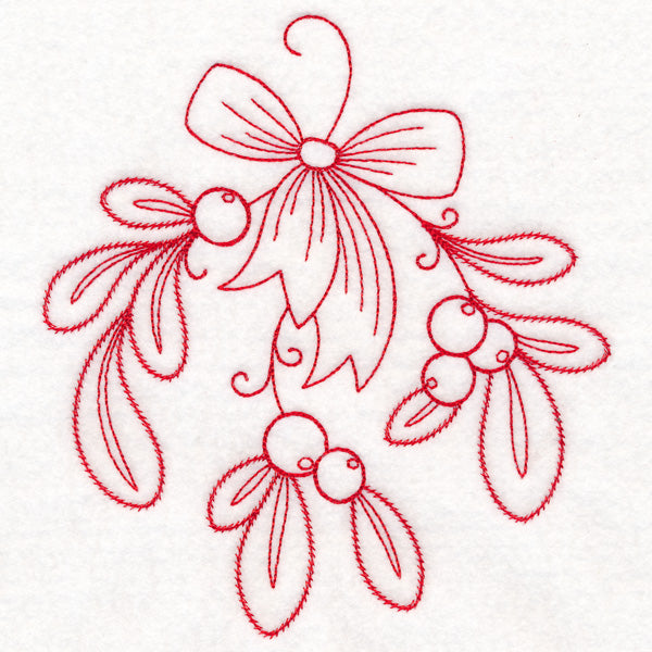 Nostalgic Christmas - Mistletoe (Redwork)