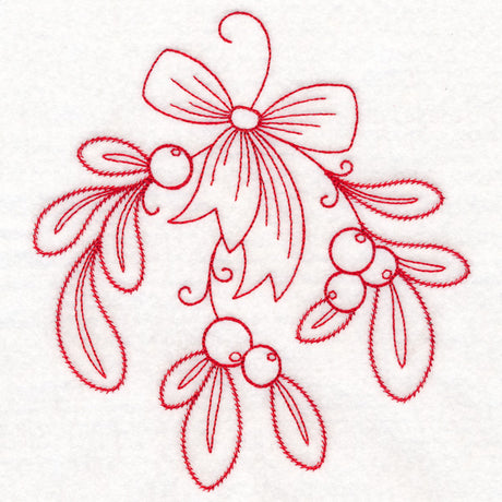 Nostalgic Christmas - Mistletoe (Redwork)