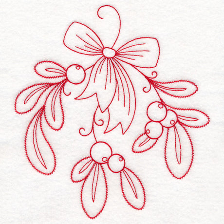Nostalgic Christmas - Mistletoe (Redwork)