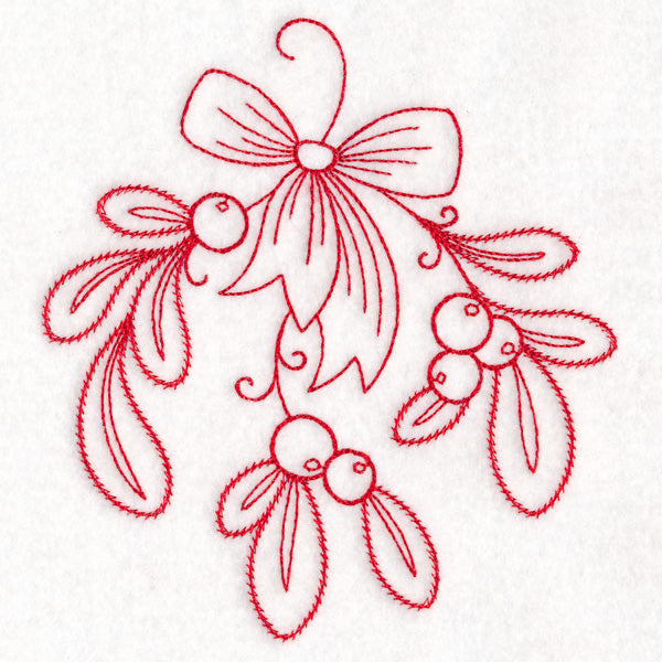 Nostalgic Christmas - Mistletoe (Redwork)