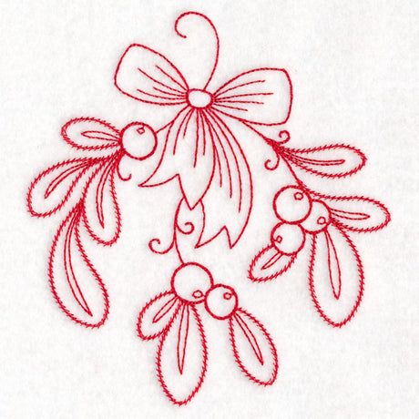 Nostalgic Christmas - Mistletoe (Redwork)