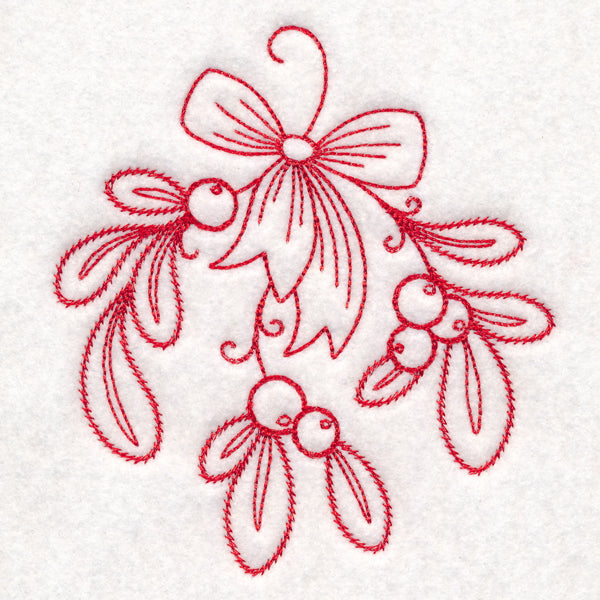 Nostalgic Christmas - Mistletoe (Redwork)