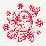 Nostalgic Christmas - Chickadee (Redwork)