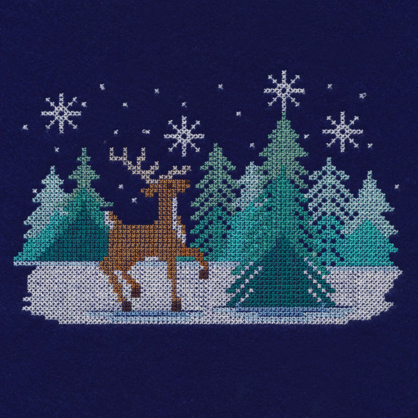 Snowy Scene - Reindeer (Cross Stitch)