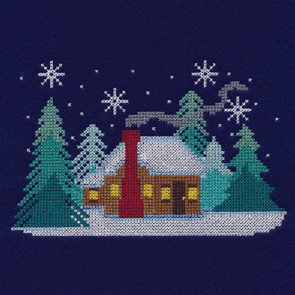 Snowy Scene - Cabin (Cross Stitch)
