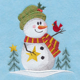 Country Snowman with Cardinal