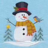 Country Snowman with Robin