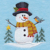 Country Snowman with Robin