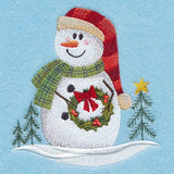 Country Snowman with Wreath