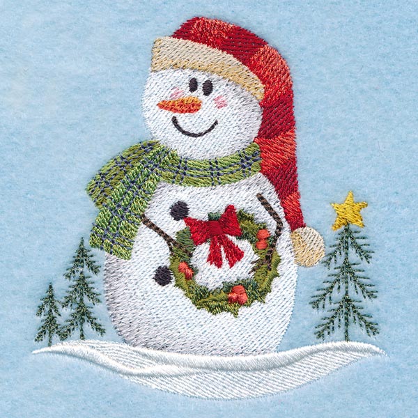 Country Snowman with Wreath