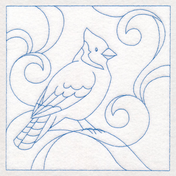 Winter Birds Quilting - Blue Jay (Double Run)