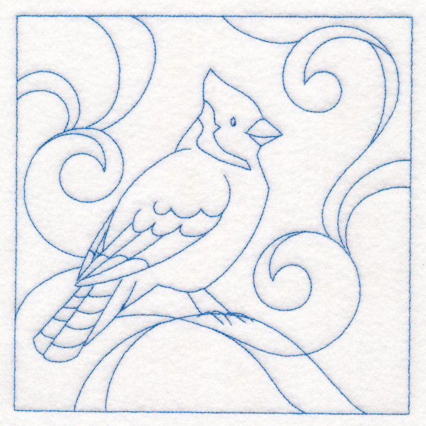 Winter Birds Quilting - Blue Jay (Double Run)