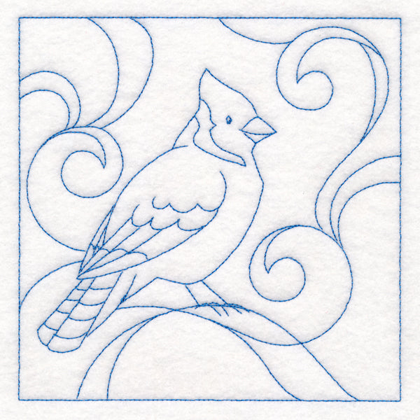 Winter Birds Quilting - Blue Jay (Double Run)