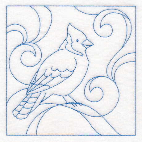 Winter Birds Quilting - Blue Jay (Double Run)
