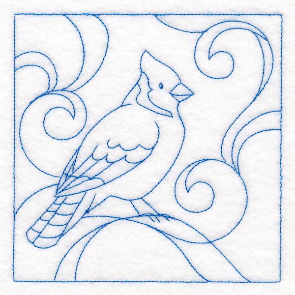 Winter Birds Quilting - Blue Jay (Double Run)