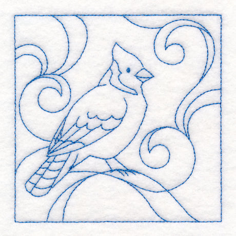 Winter Birds Quilting - Blue Jay (Double Run)