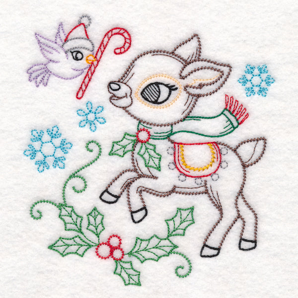 Playful Christmas Deer (Vintage)