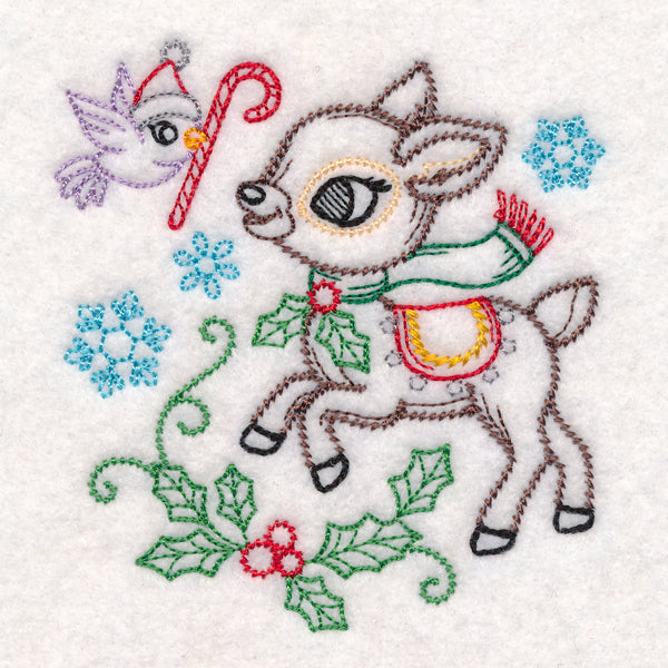 Playful Christmas Deer (Vintage)