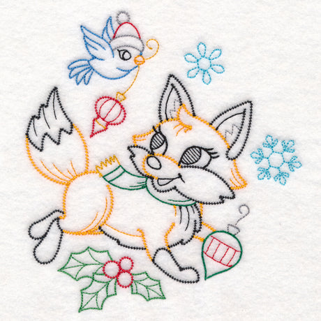 Playful Christmas Fox (Vintage)