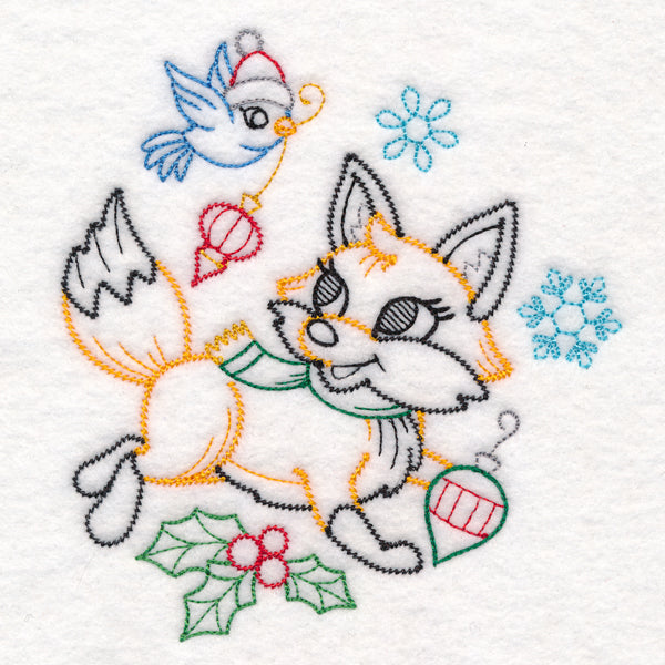 Playful Christmas Fox (Vintage)