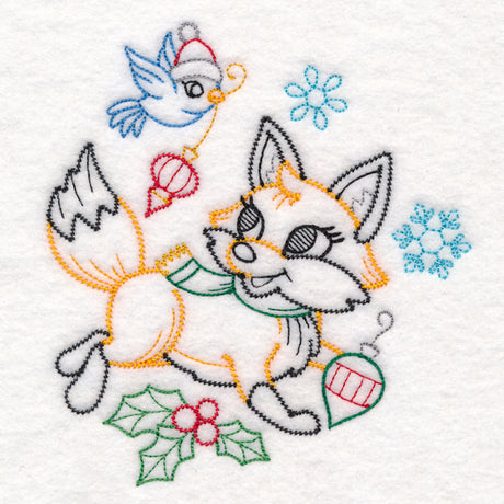Playful Christmas Fox (Vintage)