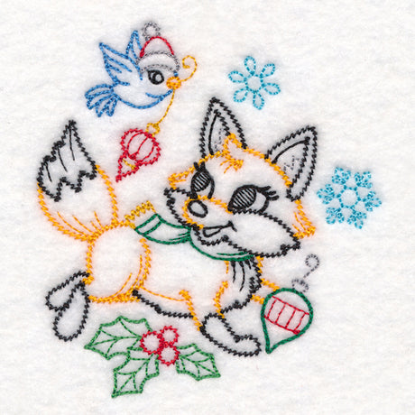 Playful Christmas Fox (Vintage)