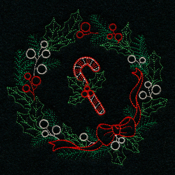 Dainty Candy Cane Wreath (Vintage)