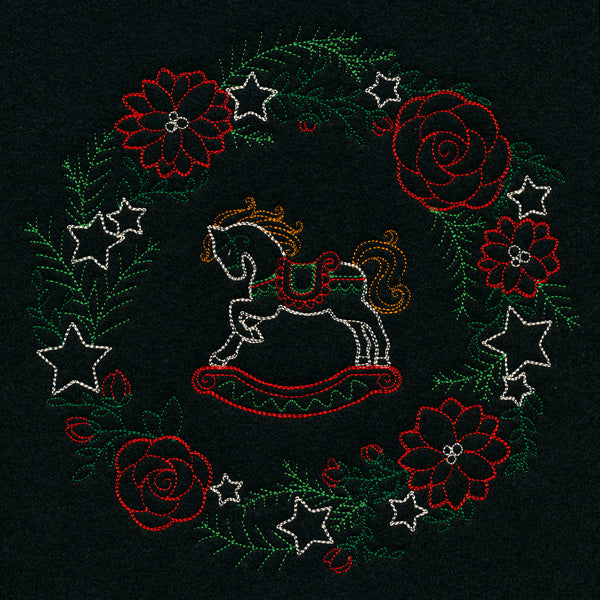 Dainty Rocking Horse Wreath (Vintage)