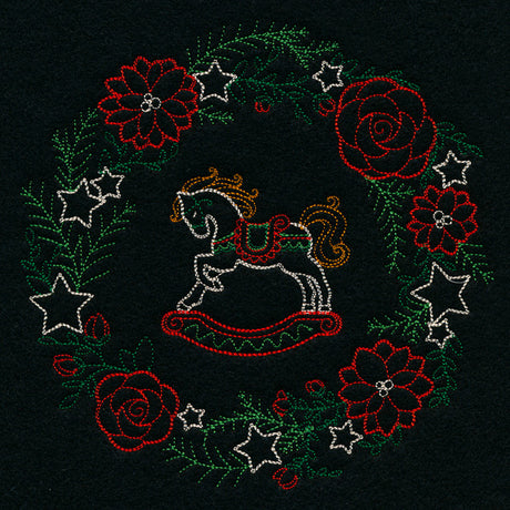 Dainty Rocking Horse Wreath (Vintage)
