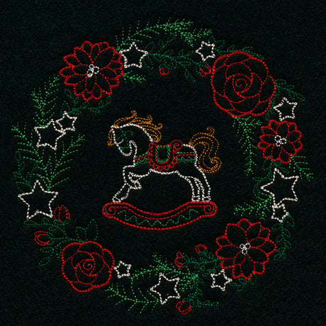 Dainty Rocking Horse Wreath (Vintage)