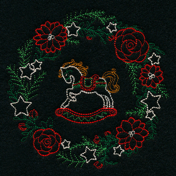 Dainty Rocking Horse Wreath (Vintage)